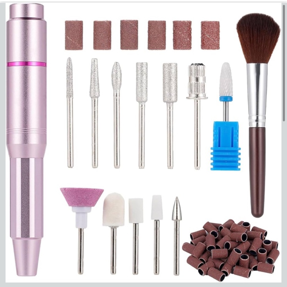Professional electric Nail Drill Set with Pink for manicure acrylic tools salon